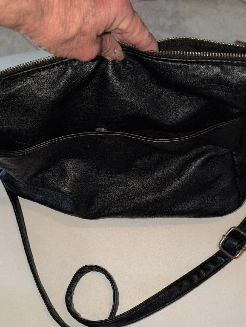 Sam Hadley Black Shoulder Bag with Silver Hardware
